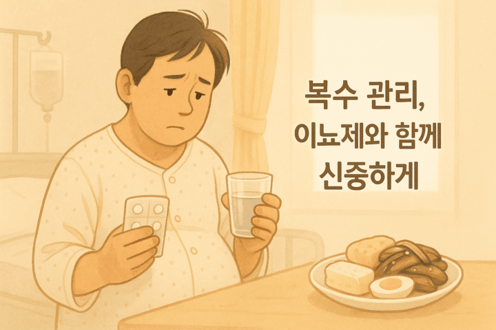 복수 관리, 이뇨제와 함께 신중하게