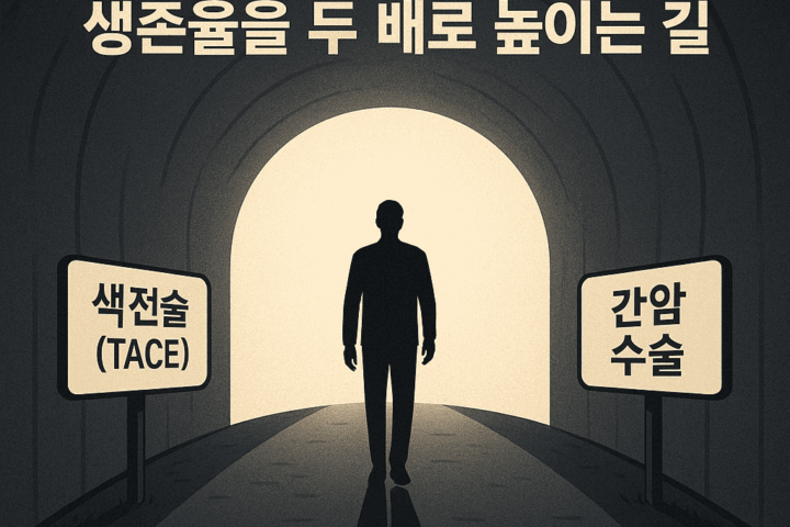 색전술 후, 간암 수술은 생존율을 두 배로 올리는 길이라는 문구