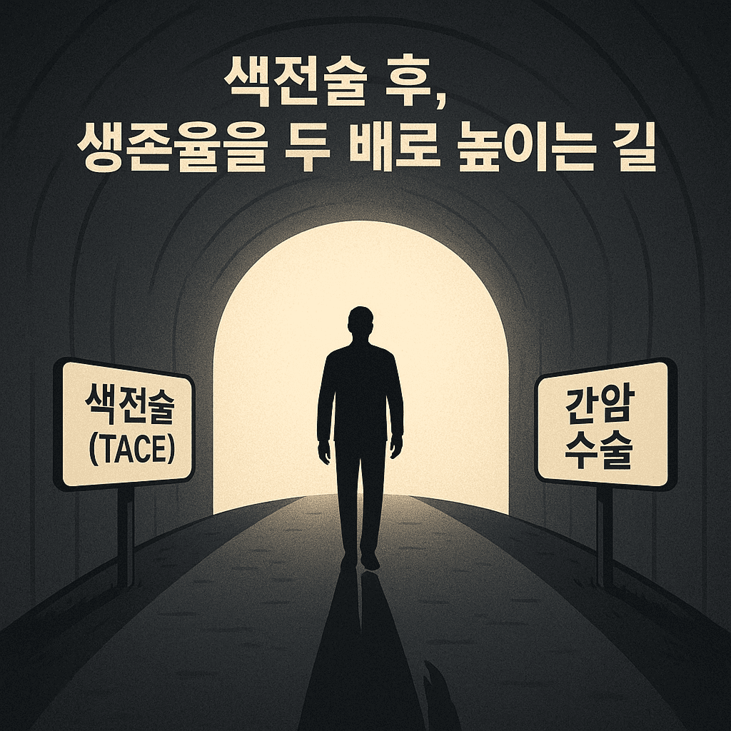색전술 후, 간암 수술은 생존율을 두 배로 올리는 길이라는 문구