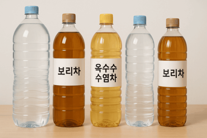 생수, 보리차, 옥수수수염차