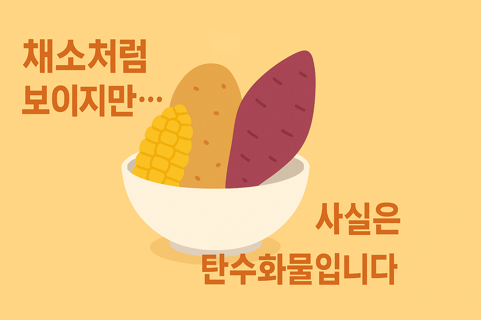 채소처럼 보이지만 사실은 탄수화물입니다