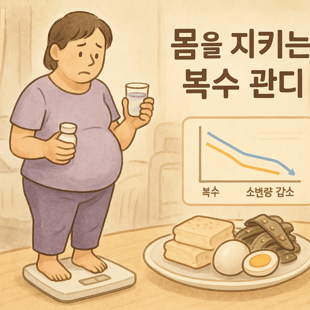 체중계 위에 올라간 여성