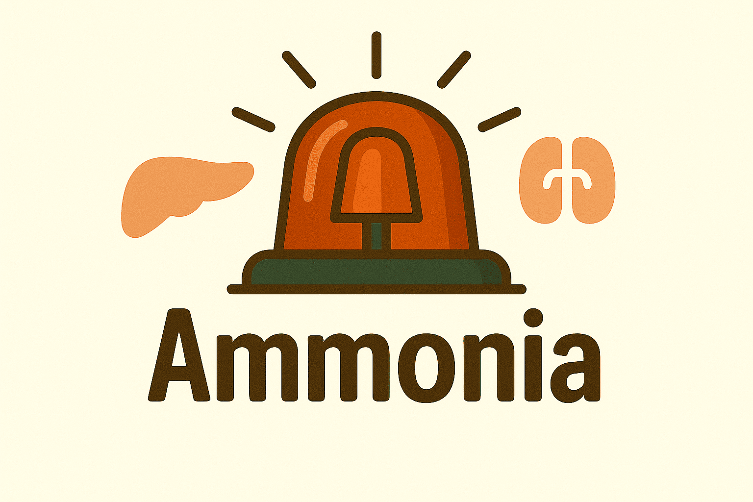 빨간 경고등 아래 Ammonia