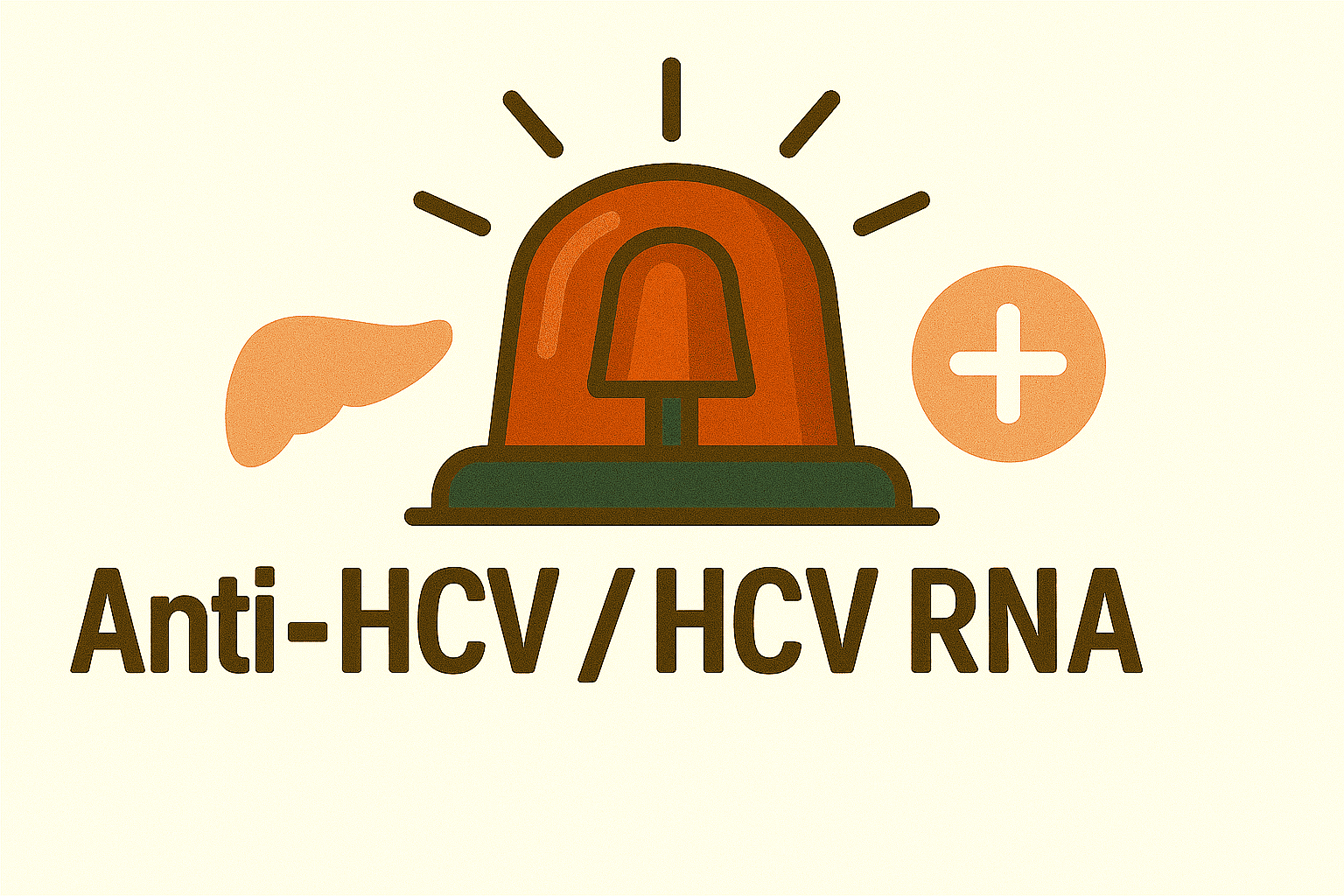 빨간 경고등 아래로 Anti-HCV, HCV RNA 텍스트 표시