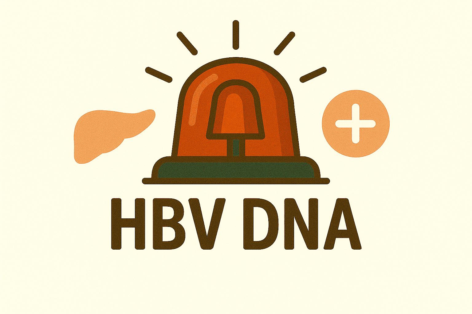 빨간 경고등 아래로 HBV DNA 텍스트