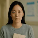 간을 잃기 전에 시리즈 7편 병원 복도에서 인터뷰하는 30대 중반 여성
