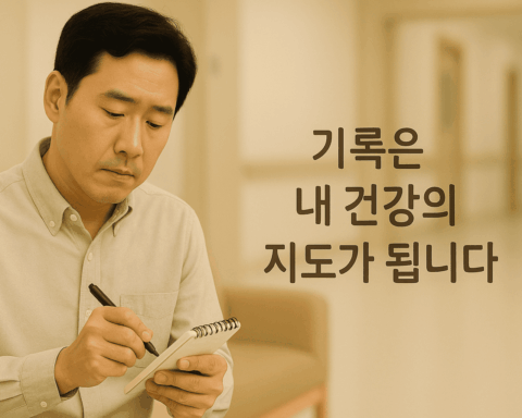 노트에 기록하는 남자