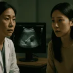 여자 의사가 여성 환자에게 영상 검사 결과를 설명